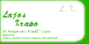 lajos krapo business card